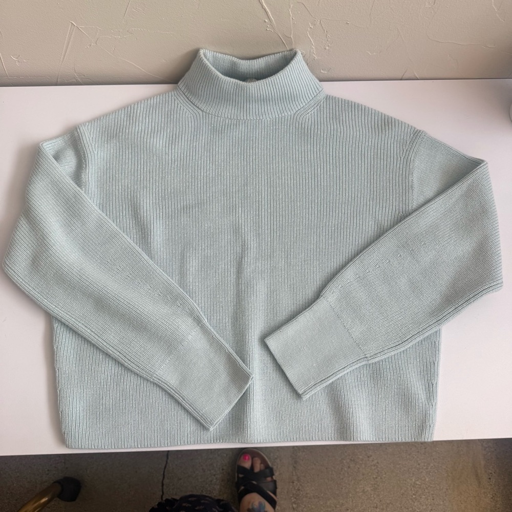 Lululemon Women's Light Blue Turtleneck Sweater